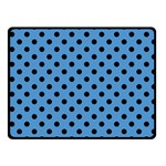 Polka Dots - Black on Steel Blue Fleece Blanket (Small) (One Side)