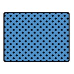 Polka Dots - Black on Steel Blue Double Sided Fleece Blanket (Small) (Two Sides)