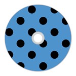 Polka Dots - Black on Steel Blue CD Wall Clock