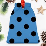 Polka Dots - Black on Steel Blue Ornament (Bell)