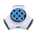 Polka Dots - Black on Steel Blue Portable USB Hub (One Side)