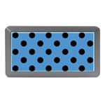 Polka Dots - Black on Steel Blue Memory Card Reader (Mini)