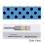 Polka Dots - Black on Steel Blue Memory Card Reader (Stick)