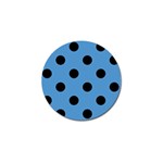 Polka Dots - Black on Steel Blue Golf Ball Marker