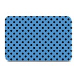 Polka Dots - Black on Steel Blue Plate Mat