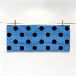 Polka Dots - Black on Steel Blue Hand Towel