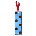 Polka Dots - Black on Steel Blue Small Book Mark