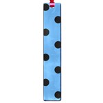Polka Dots - Black on Steel Blue Large Book Mark