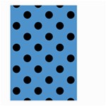 Polka Dots - Black on Steel Blue Large Garden Flag (Two Sides)
