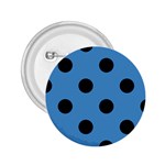 Polka Dots - Black on Steel Blue 2.25  Button