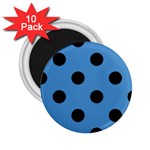 Polka Dots - Black on Steel Blue 2.25  Magnet (10 pack)