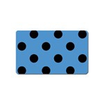 Polka Dots - Black on Steel Blue Magnet (Name Card)
