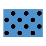 Polka Dots - Black on Steel Blue Sticker A4 (10 pack)