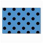 Polka Dots - Black on Steel Blue Postcard 4  x 6 