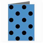 Polka Dots - Black on Steel Blue Greeting Card