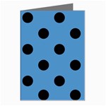 Polka Dots - Black on Steel Blue Greeting Cards (Pkg of 8)