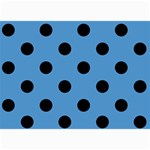 Polka Dots - Black on Steel Blue 5  x 7  Photo Cards