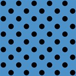 Polka Dots - Black on Steel Blue ScrapBook Page 8  x 8 