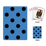 Polka Dots - Black on Steel Blue Playing Cards Single Design