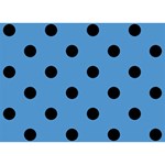 Polka Dots - Black on Steel Blue Birthday Cake 3D Greeting Card (7x5)