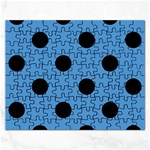 Polka Dots - Black on Steel Blue Jigsaw Puzzle (Rectangular)