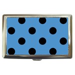 Polka Dots - Black on Steel Blue Cigarette Money Case