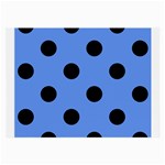 Polka Dots - Black on Cornflower Blue Large Glasses Cloth (2 Sides)