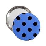 Polka Dots - Black on Cornflower Blue 2.25  Handbag Mirror