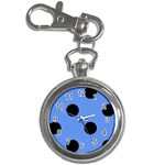 Polka Dots - Black on Cornflower Blue Key Chain Watch