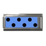 Polka Dots - Black on Cornflower Blue Superlink Italian Charm (9mm)