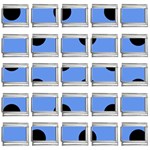 Polka Dots - Black on Cornflower Blue 9mm Italian Charm (25 pack)
