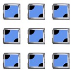 Polka Dots - Black on Cornflower Blue Mega Link Italian Charm (9 pack)