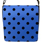 Polka Dots - Black on Cornflower Blue Flap Closure Messenger Bag (S)