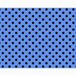 Polka Dots - Black on Cornflower Blue Collage 11  x 14 
