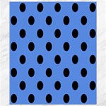 Polka Dots - Black on Cornflower Blue Canvas 8  x 10 