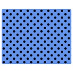 Polka Dots - Black on Cornflower Blue Double Sided Flano Blanket (Medium)