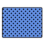 Polka Dots - Black on Cornflower Blue Fleece Blanket (Small) (One Side)