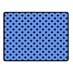 Polka Dots - Black on Cornflower Blue Double Sided Fleece Blanket (Small) (Two Sides)
