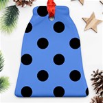 Polka Dots - Black on Cornflower Blue Ornament (Bell)