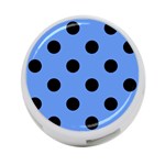 Polka Dots - Black on Cornflower Blue 4-Port USB Hub (One Side)