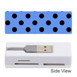 Polka Dots - Black on Cornflower Blue Memory Card Reader (Stick)