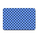 Polka Dots - Black on Cornflower Blue Small Doormat