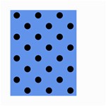 Polka Dots - Black on Cornflower Blue Small Garden Flag (Two Sides)