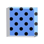 Polka Dots - Black on Cornflower Blue 4 x 4  Acrylic Photo Block