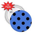 Polka Dots - Black on Cornflower Blue 2.25  Button (10 pack)