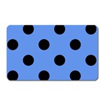 Polka Dots - Black on Cornflower Blue Magnet (Rectangular)