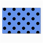 Polka Dots - Black on Cornflower Blue Postcard 4 x 6  (Pkg of 10)