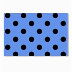 Polka Dots - Black on Cornflower Blue Postcards 5  x 7  (Pkg of 10)