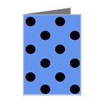 Polka Dots - Black on Cornflower Blue Mini Greeting Card
