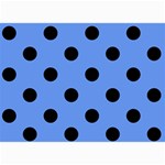 Polka Dots - Black on Cornflower Blue 5  x 7  Photo Cards